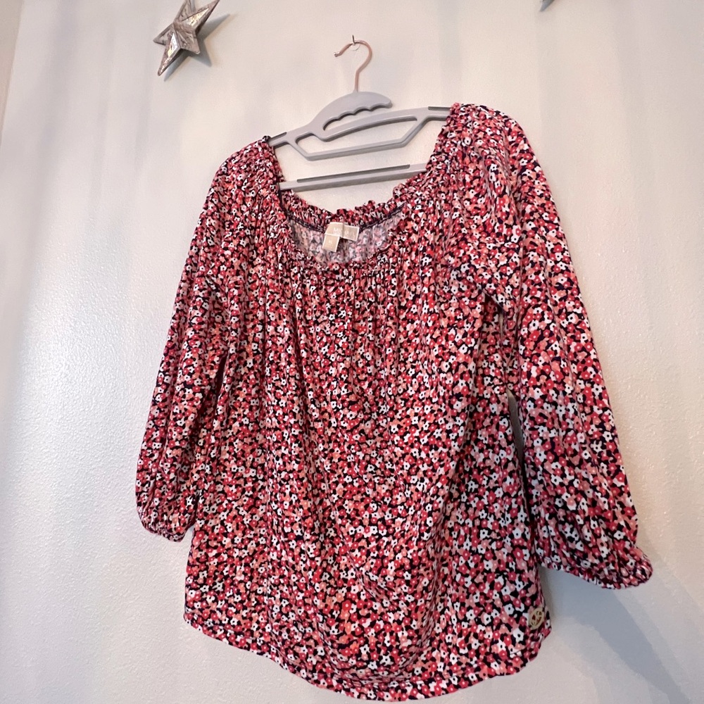 Michael Kors flowered top 3/4 sleeve blouse NWT